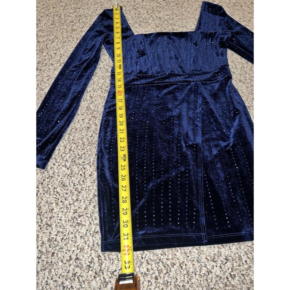 Windsor Navy Blue Velvet Dress Size Large New With Tags. - Picture 3 of 5